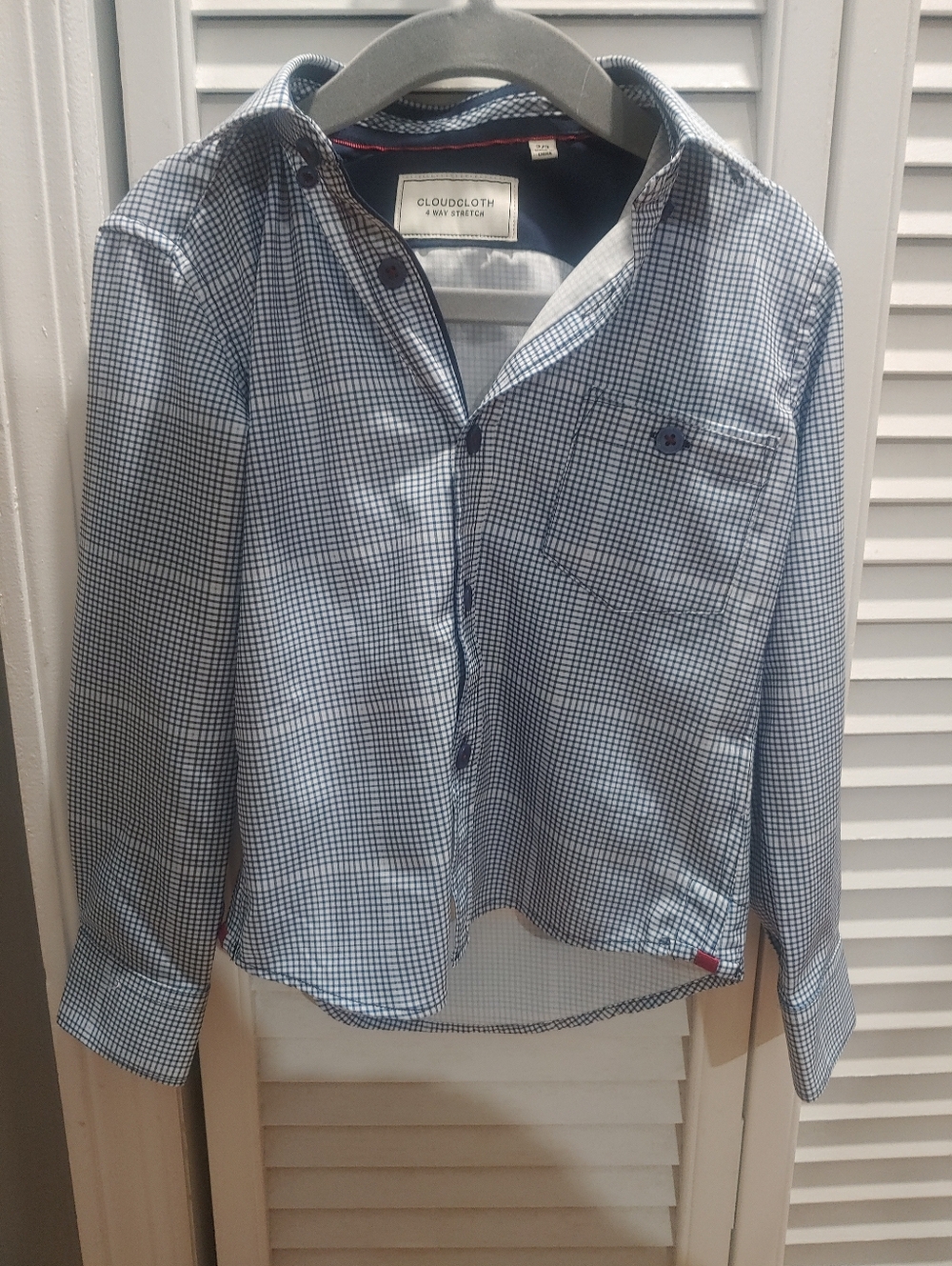 Cloud Cloth Toddler Boys Blue Check Button-Down Shirt / Size 2/3
